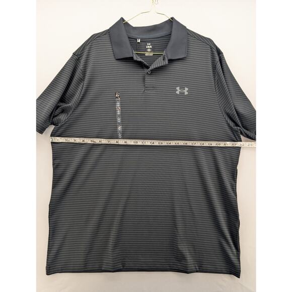 NWT Under Armour UA Matchplay Stripe Men's Polo ion Black size Large - Picture 5 of 6